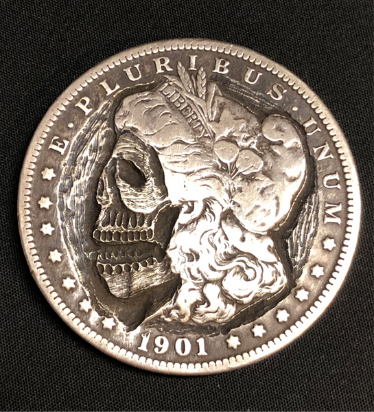 Skull Carved Morgan Silver Dollar – TAB Gear